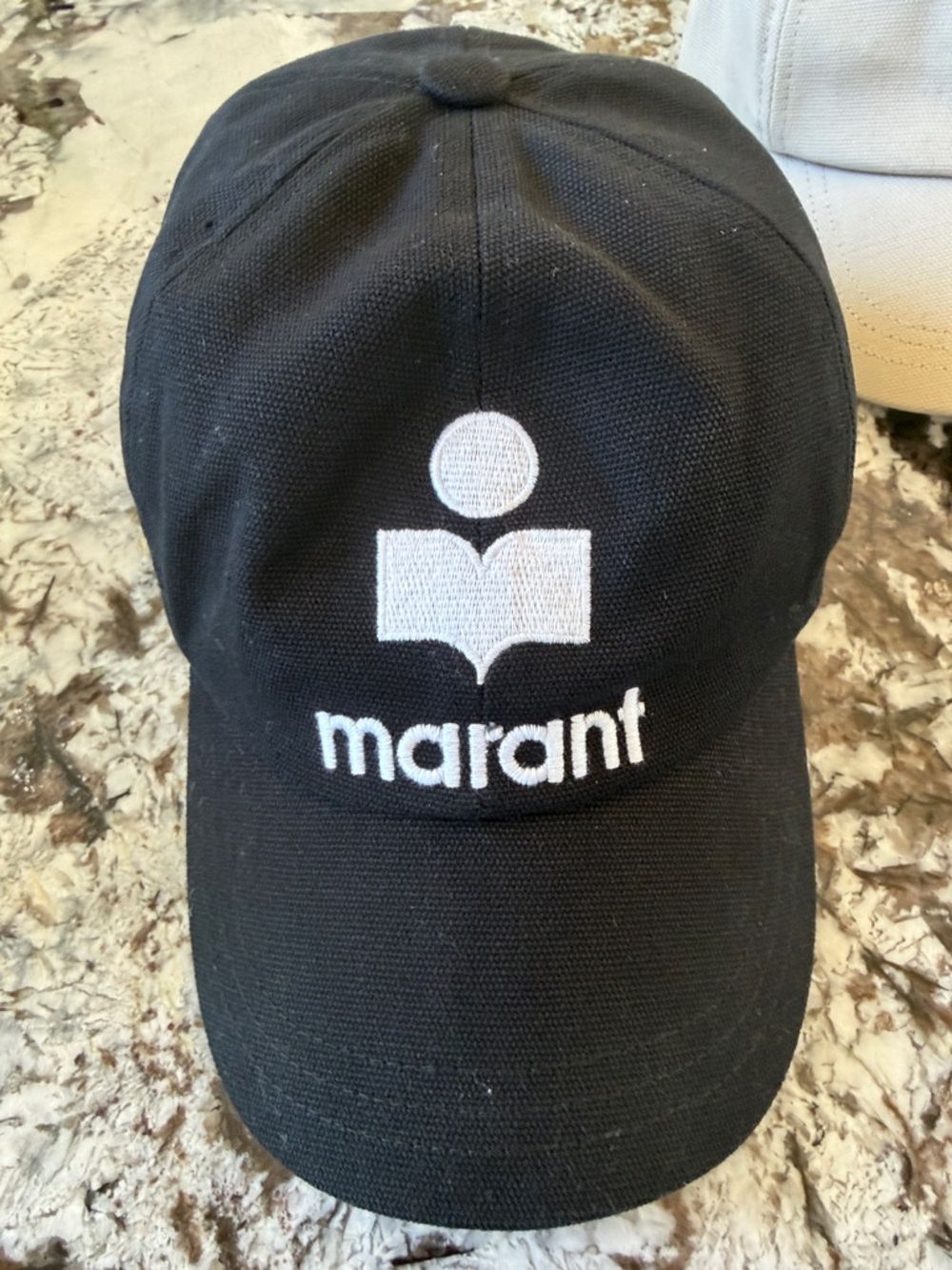 Isabel Marant Black Cap with White Embroidered Logo